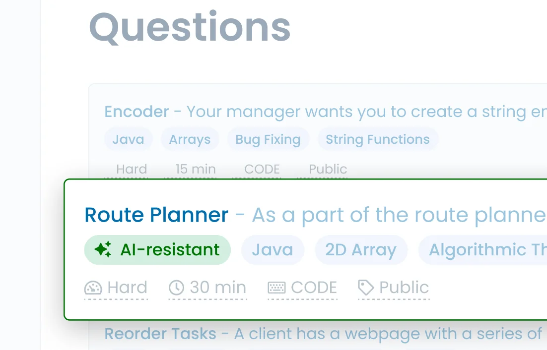 Illustration of a sample question with AI-resistant tag.