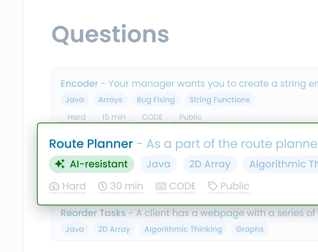 Illustration of a sample question with AI-resistant tag.