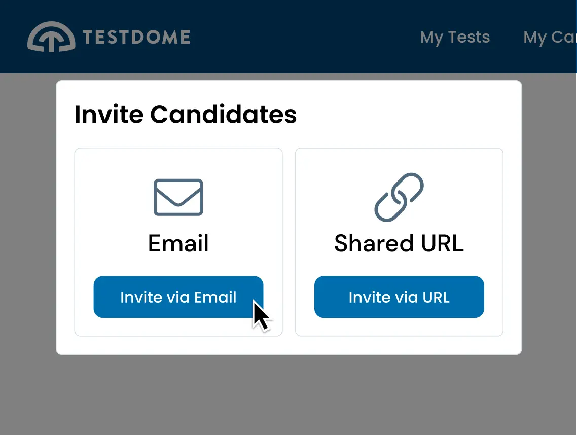 Illustration of the "Invite via Email" and "Invite via URL" options.