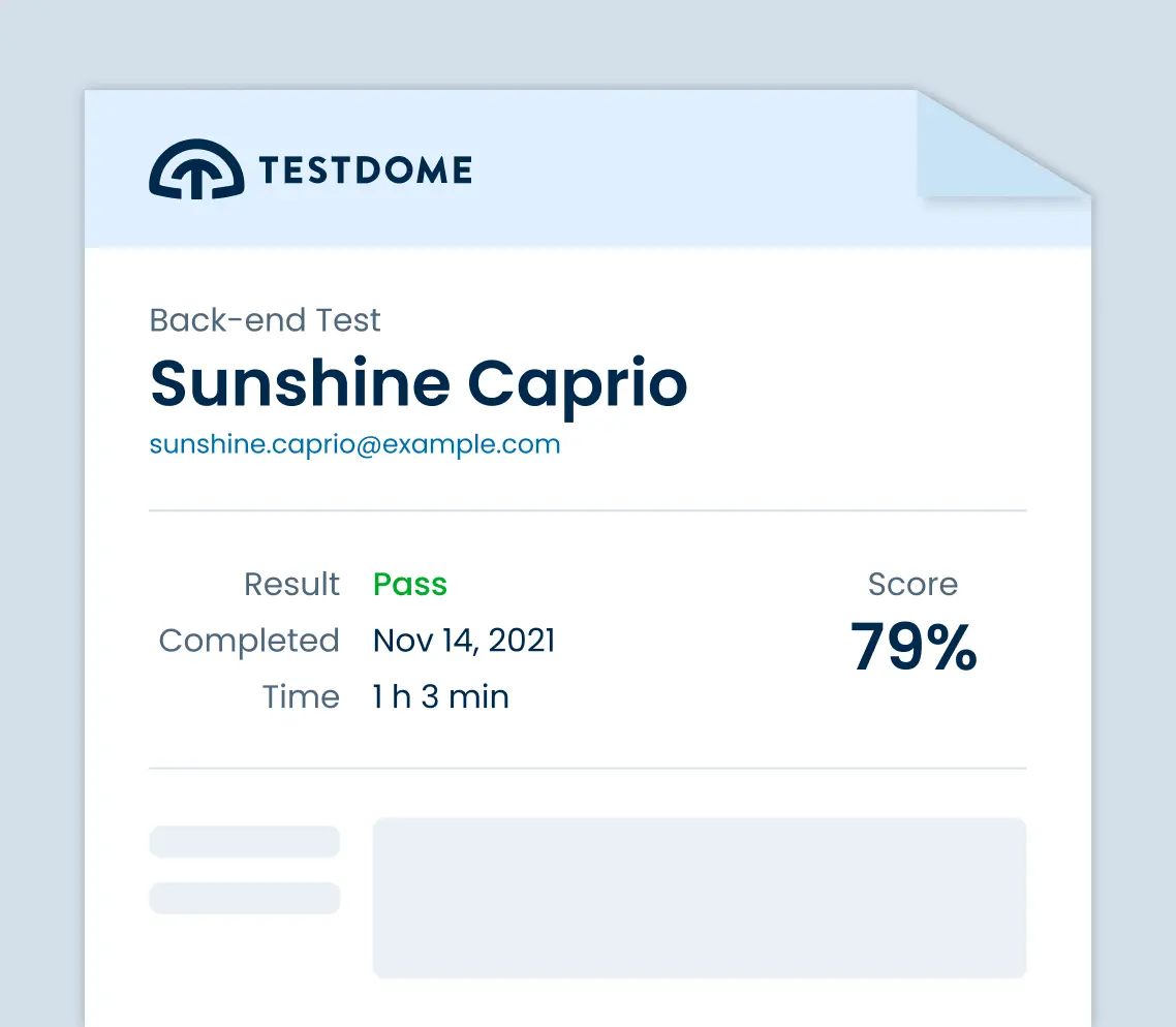 Illustration of a sample PDF exported from the screening candidate report.